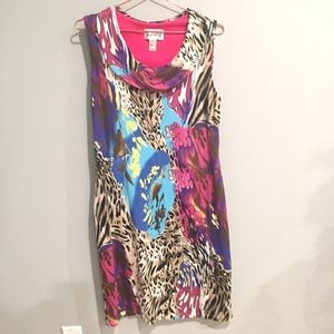 CLEARANCE Joseph Ribkoff Leopard Floral Knit Dress